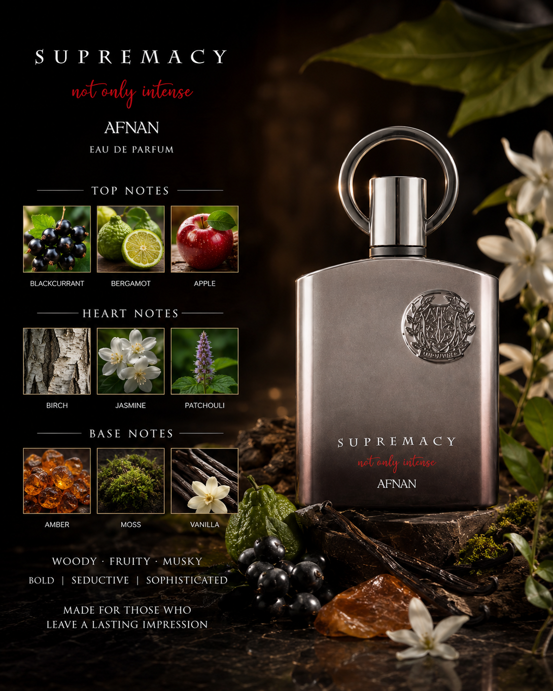 Afnan Supremacy Not Only Intense Extrait De Parfum for Men 100ml image 2