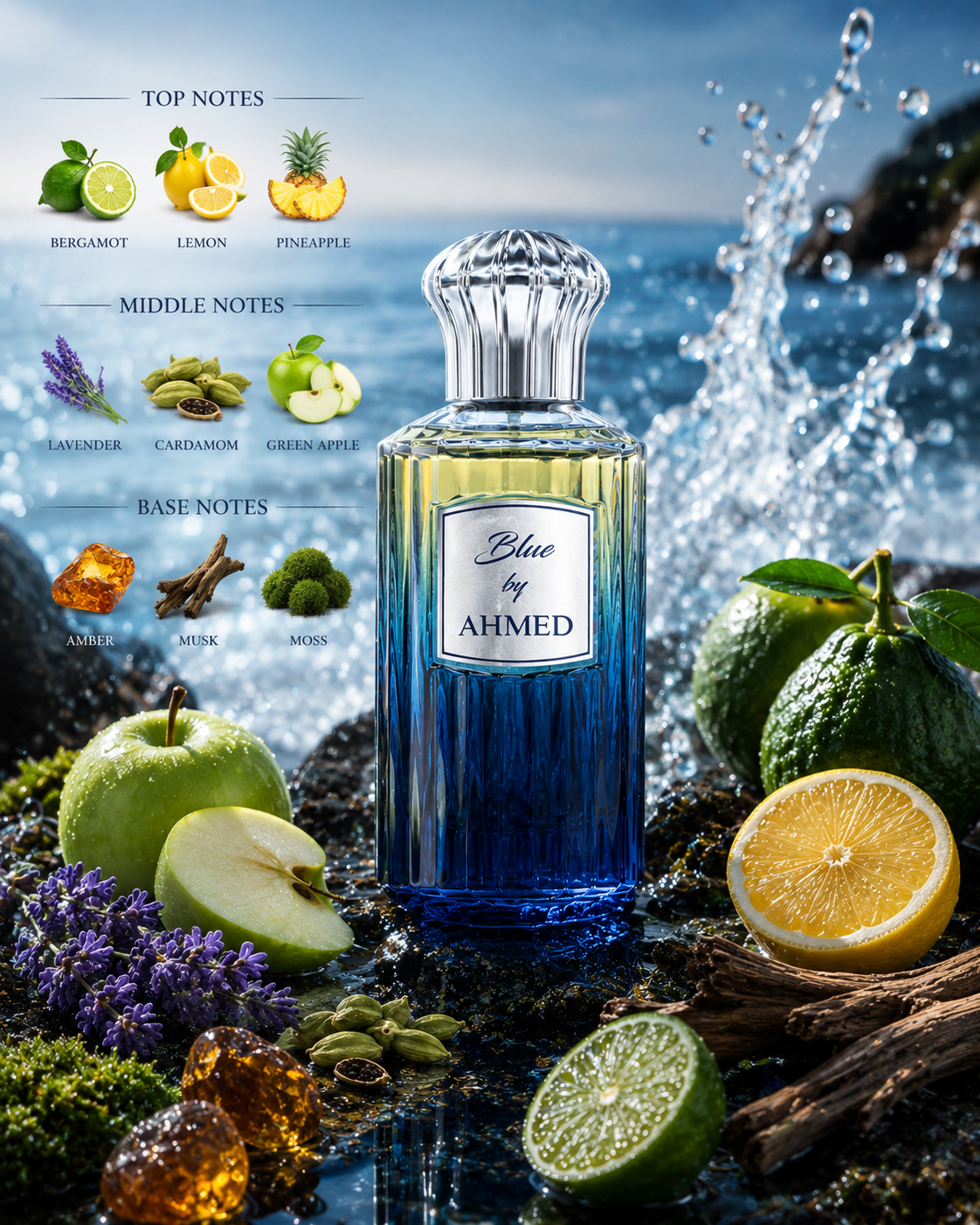 Ahmed Al Maghribi Blue Extrait De Parfum 100ml For Men & Women image 2
