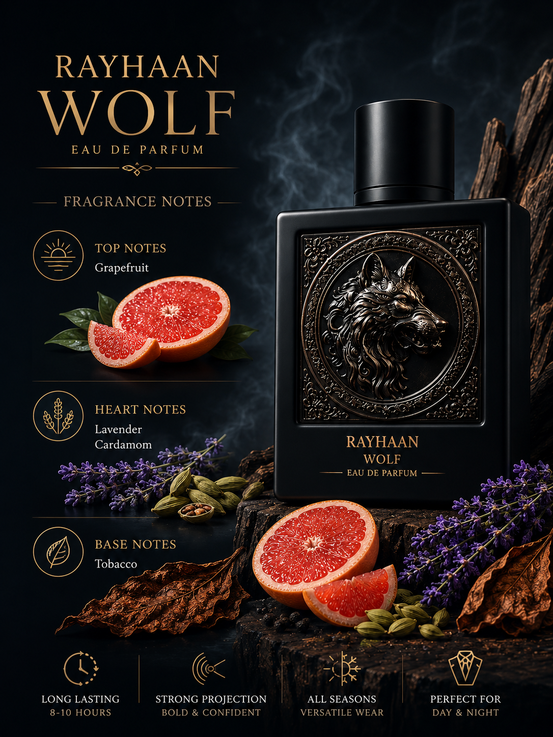 Rayhaan Wolf Eau De Parfum 100ml For Man image 2